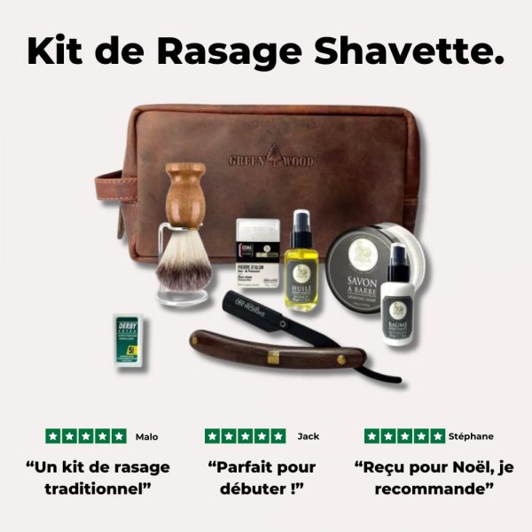 Coffret rasage homme Sacha avec trousse de toilette