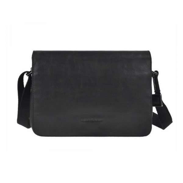 Sac bandoulire en cuir noir Greenburry