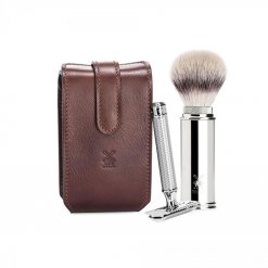 Coffret rasage homme Muhle marron voyage