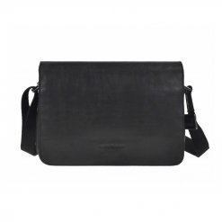 Sac bandoulire en cuir noir Greenburry